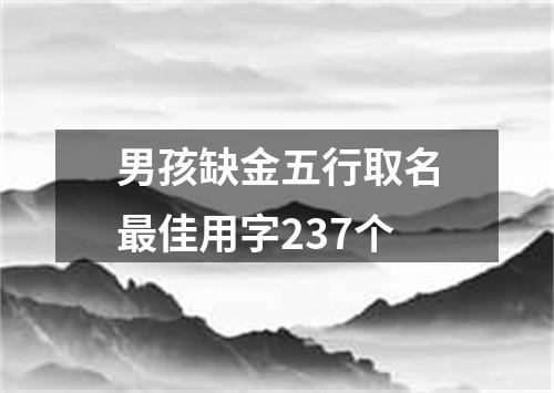 男孩缺金五行取名最佳用字237个