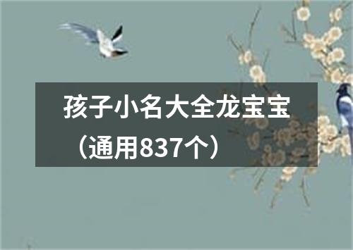 孩子小名大全龙宝宝（通用837个）