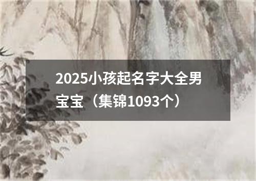 2025小孩起名字大全男宝宝（集锦1093个）