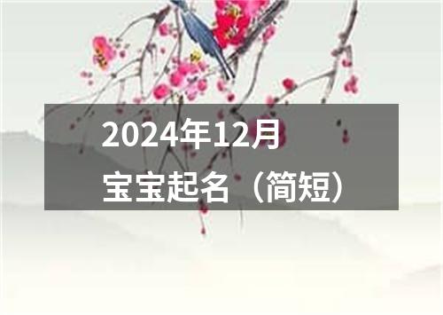 2024年12月宝宝起名（简短）