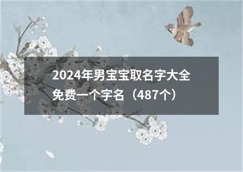 2024年男宝宝取名字大全免费一个字名（487个）