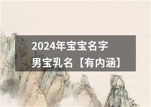 2024年宝宝名字男宝乳名【有内涵】