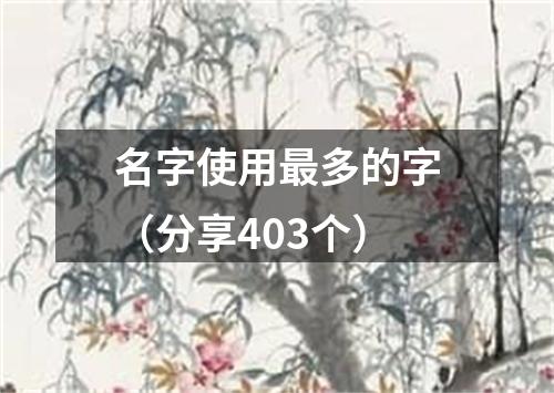 名字使用最多的字（分享403个）