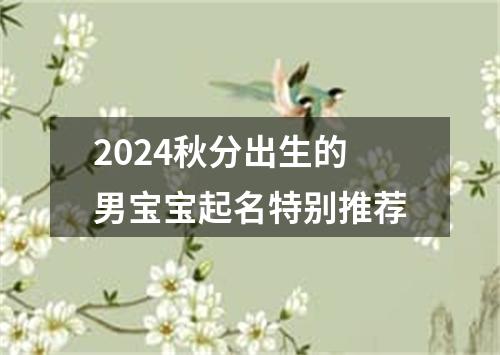 2024秋分出生的男宝宝起名特别推荐