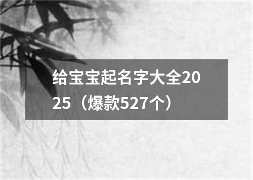 给宝宝起名字大全2025（爆款527个）