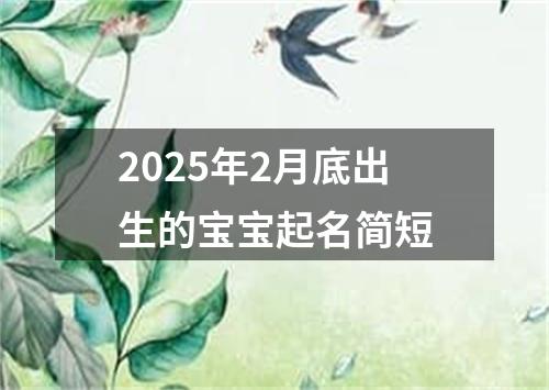 2025年2月底出生的宝宝起名简短