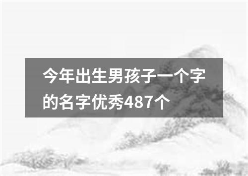 今年出生男孩子一个字的名字优秀487个