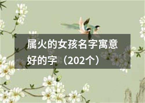 属火的女孩名字寓意好的字（202个）