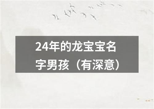 24年的龙宝宝名字男孩（有深意）