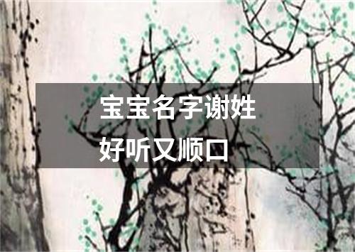 宝宝名字谢姓好听又顺口