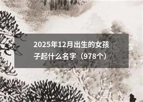 2025年12月出生的女孩子起什么名字（978个）