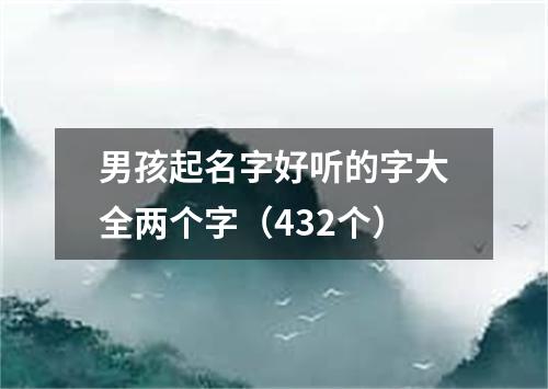 男孩起名字好听的字大全两个字（432个）