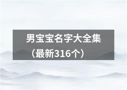 男宝宝名字大全集（最新316个）