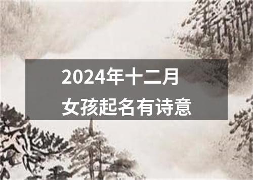 2024年十二月女孩起名有诗意