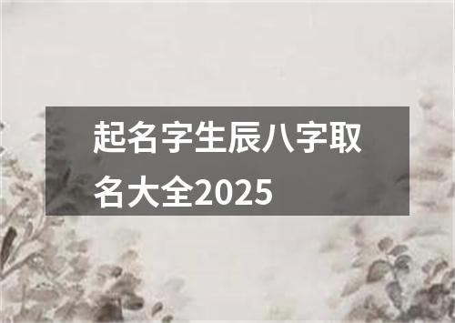 起名字生辰八字取名大全2025