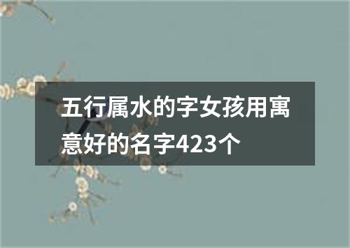 五行属水的字女孩用寓意好的名字423个