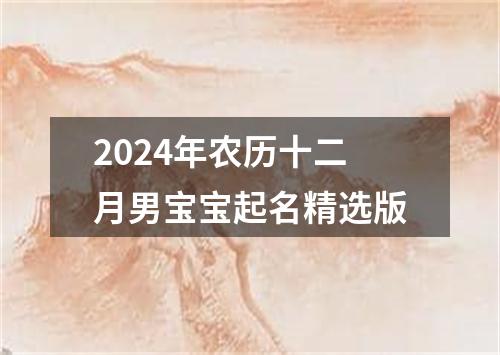 2024年农历十二月男宝宝起名精选版