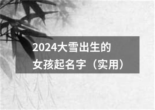 2024大雪出生的女孩起名字（实用）