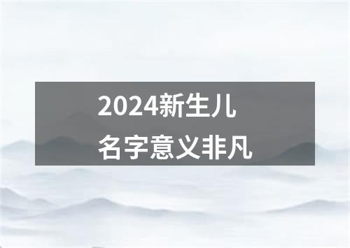 2024新生儿名字意义非凡