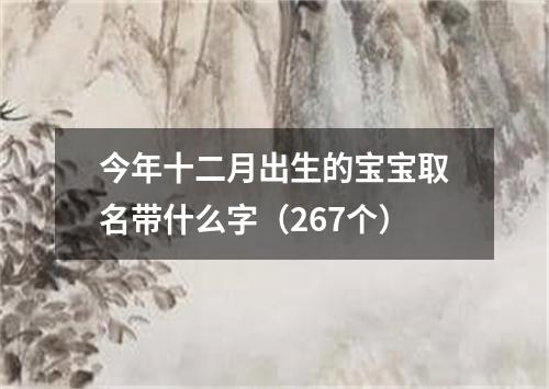 今年十二月出生的宝宝取名带什么字（267个）