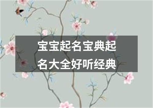 宝宝起名宝典起名大全好听经典