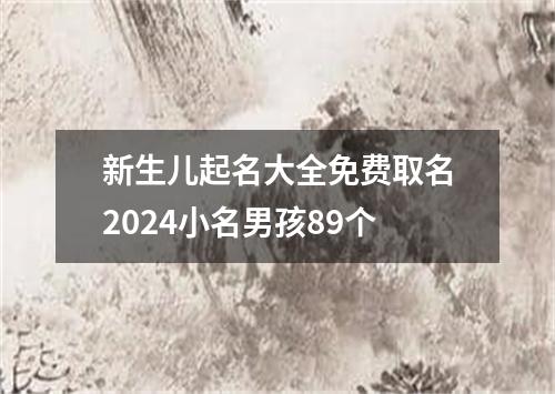 新生儿起名大全免费取名2024小名男孩89个