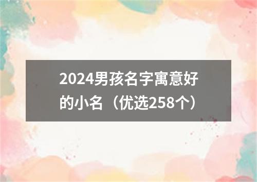 2024男孩名字寓意好的小名（优选258个）