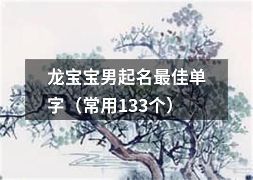 龙宝宝男起名最佳单字（常用133个）