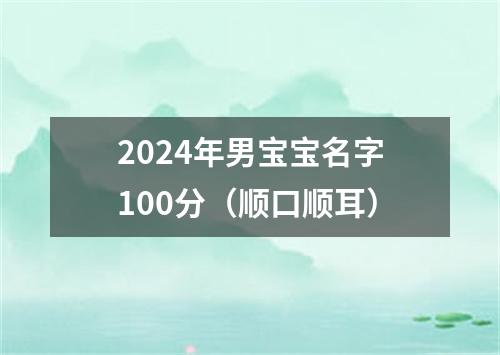 2024年男宝宝名字100分（顺口顺耳）