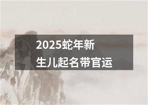 2025蛇年新生儿起名带官运