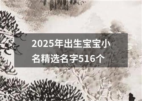 2025年出生宝宝小名精选名字516个