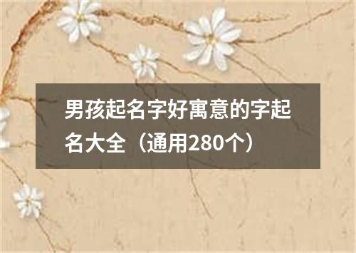 男孩起名字好寓意的字起名大全（通用280个）