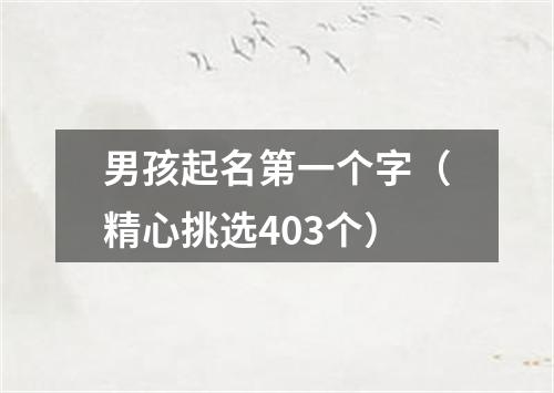 男孩起名第一个字（精心挑选403个）