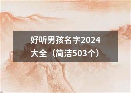 好听男孩名字2024大全（简洁503个）