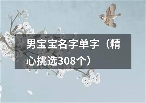 男宝宝名字单字（精心挑选308个）