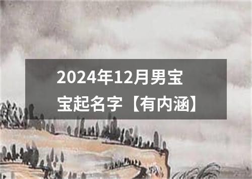 2024年12月男宝宝起名字【有内涵】