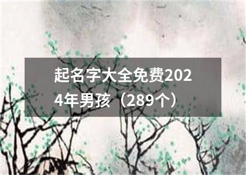 起名字大全免费2024年男孩（289个）