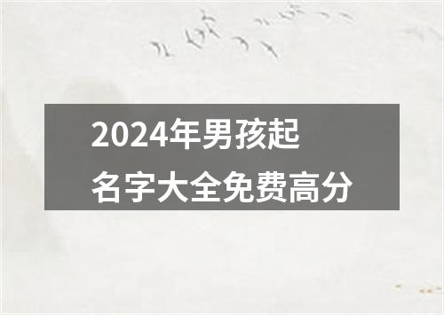 2024年男孩起名字大全免费高分