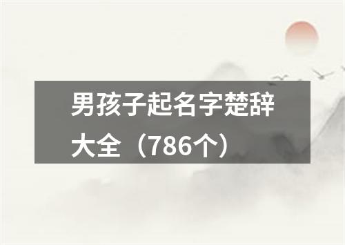 男孩子起名字楚辞大全（786个）