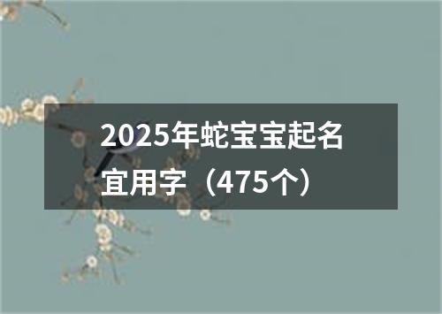 2025年蛇宝宝起名宜用字（475个）