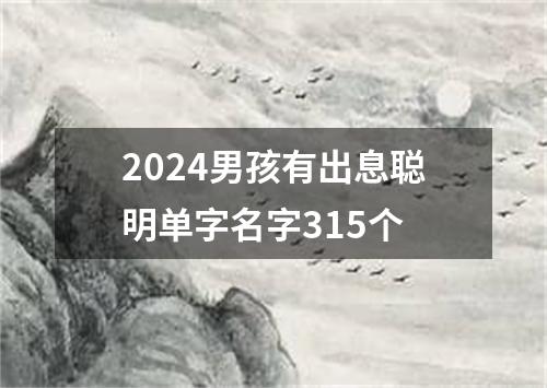 2024男孩有出息聪明单字名字315个