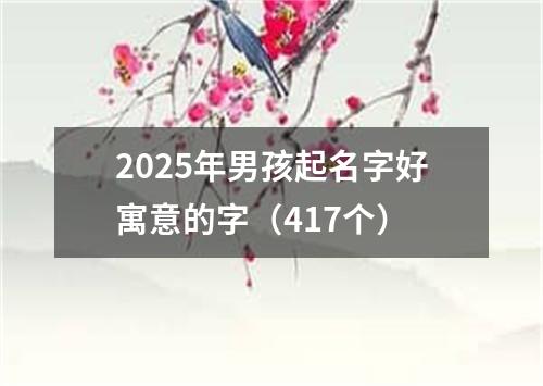 2025年男孩起名字好寓意的字（417个）