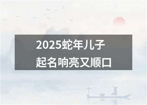 2025蛇年儿子起名响亮又顺口