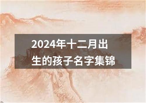 2024年十二月出生的孩子名字集锦