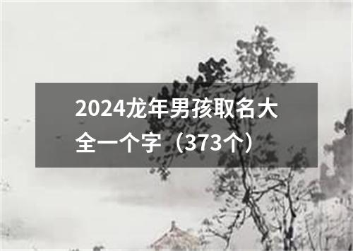 2024龙年男孩取名大全一个字（373个）