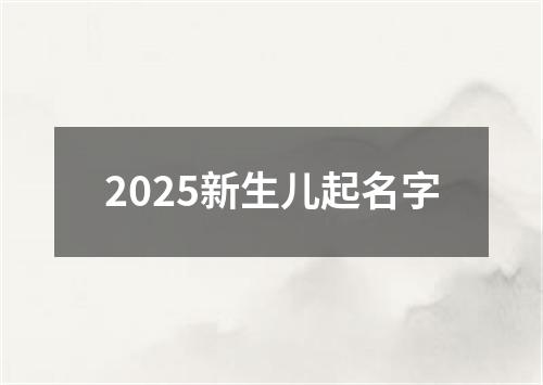 2025新生儿起名字