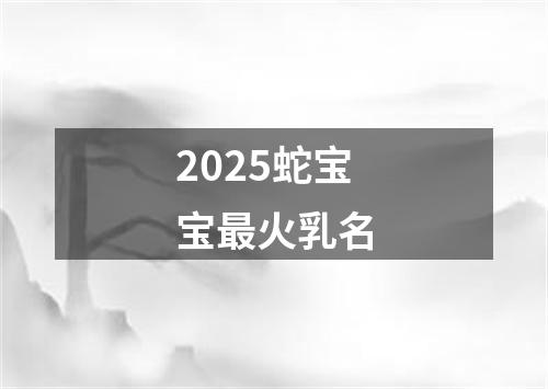 2025蛇宝宝最火乳名