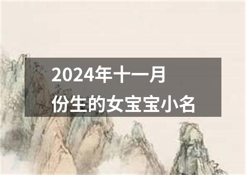 2024年十一月份生的女宝宝小名