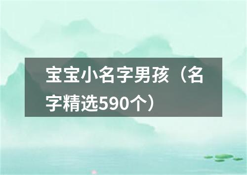 宝宝小名字男孩（名字精选590个）