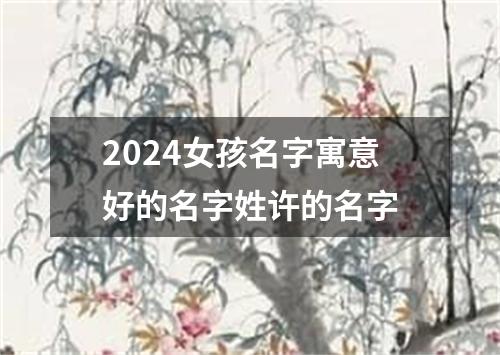 2024女孩名字寓意好的名字姓许的名字